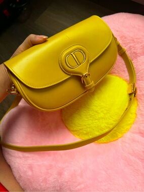 Yellow Women's Shoulder Bag with CD Logo